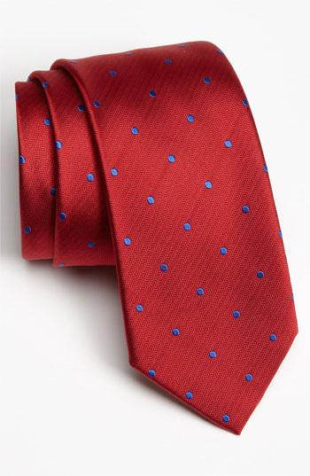 Thomas Pink Woven Silk Tie Red