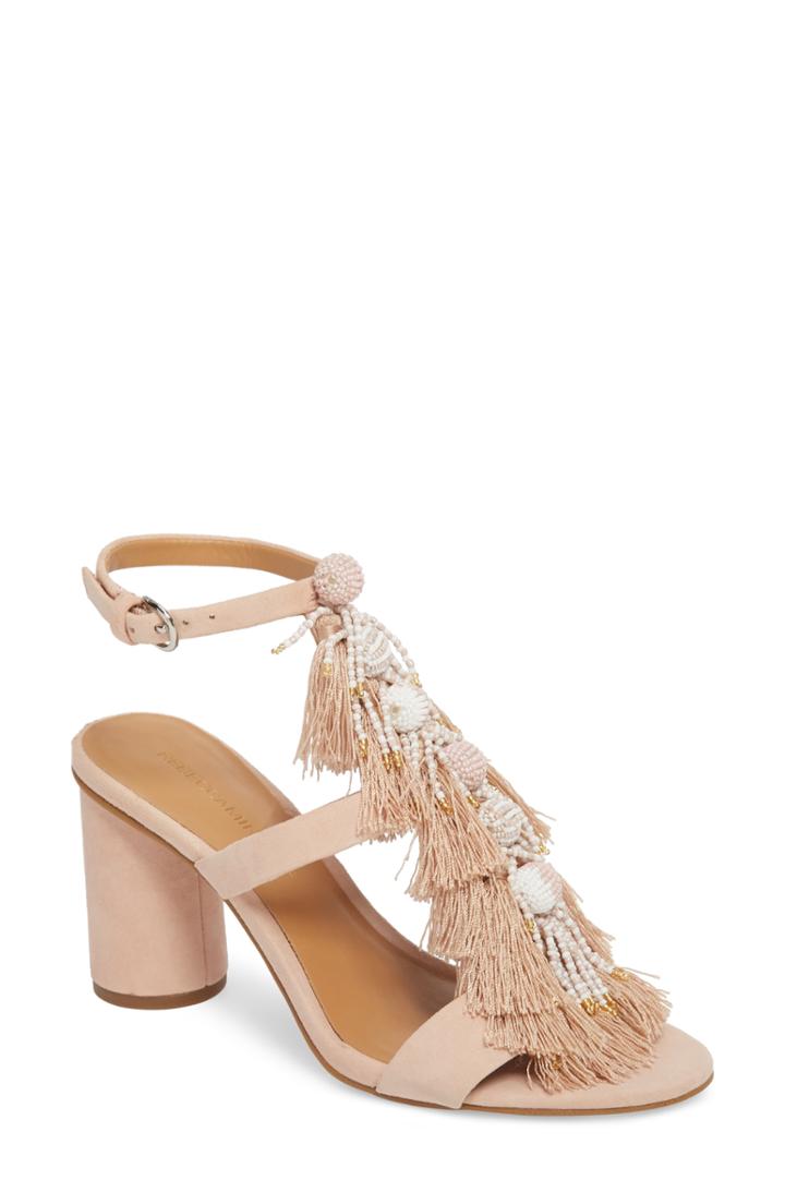 Women's Rebecca Minkoff Alnie Tassel Sandal .5 M - Beige