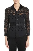 Women's Tricot Comme Des Garcons Mixed Media Chiffon Blouse - Black