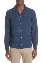 Men's Saturdays Nyc Canty Long Sleeve Camp Shirt - Blue