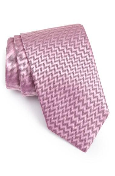 Men's Eton Herringbone Textured Silk Tie
