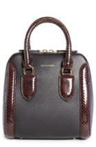 Alexander Mcqueen Medium Heroine Calfskin & Genuine Snakeskin Satchel - Blue