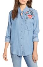 Women's Rails Ingrid Embroidered Chambray Shirt, Size - Blue