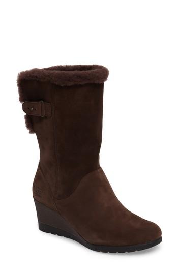Women's Ugg Edelina Waterproof Wedge Boot M - Brown