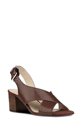 Women's Nine West Going Steady Cross Strap Sandal M - Brown