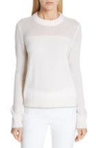 Women's Burberry Bempton Tartan Elbow Patch Merino Wool Sweater, Size - Brown