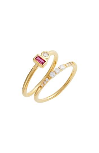 Women's Elise M. Tatiana Set Of 2 Garnet & Crystal Rings
