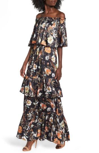 Women's Afrm Cleo Off The Shoulder Maxi Dress - Black