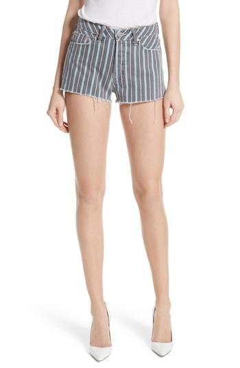 Women's Grlfrnd Cindy Stripe Denim Shorts - Blue