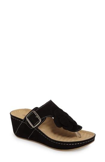 Women's David Tate Spring Platform Wedge Sandal M - Black