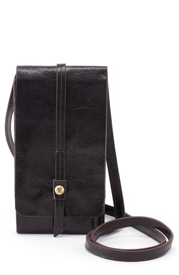 Hobo Token Smartphone Leather Crossbody Bag - Black