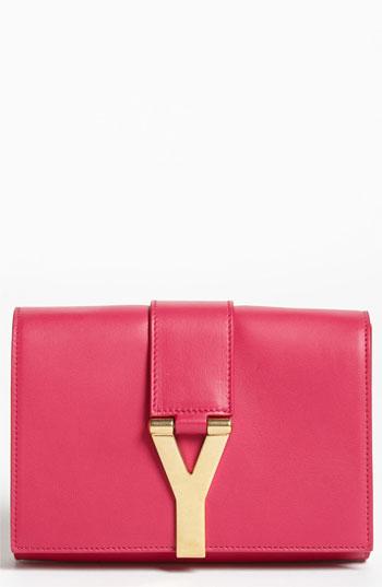 Saint Laurent 'y Chain - Mini' Leather Handbag Pink