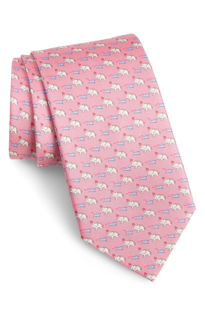 Men's Salvatore Ferragamo Gerry Print Silk Tie, Size - Pink