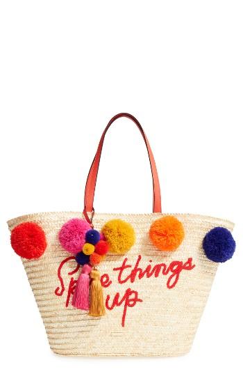 Kate Spade New York Lewis Way Pompom Tote - Beige