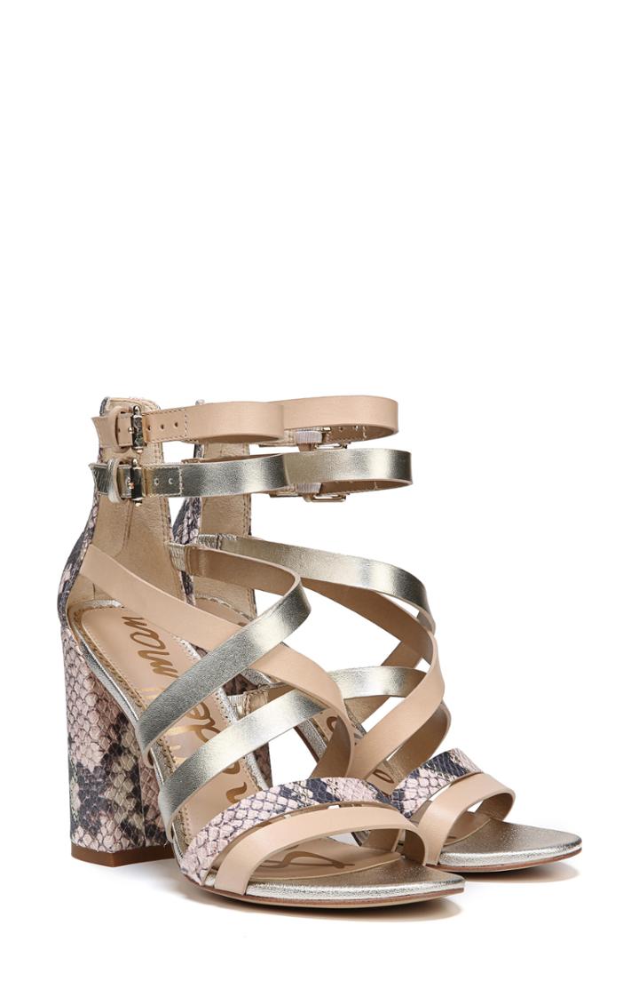 Women's Sam Edelman Yema Block Heel Sandal .5 M - Beige