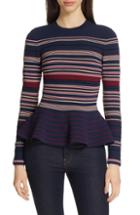 Women's Ted Baker London Leytina Stripe Peplum Sweater - Blue