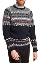 Men's Barbour Wetheral Fair Isle Crewneck Fit Sweater, Size Small - Blue