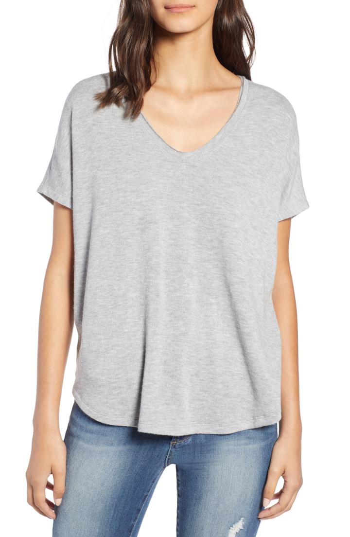 Women's Bp. Cozy Boxy Tee, Size - Grey