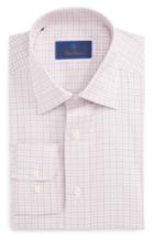 Men's David Donahue Regular Fit Check Dress Shirt 34/35 - Pink