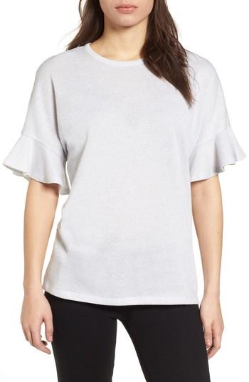 Women's Michael Michael Kors Ruffle Sleeve Top - White