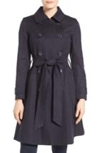 Women's Charles Gray London Zebra Stripe Trench Coat - Blue