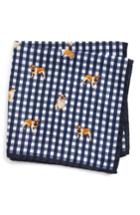 Men's Eton Plaid Pocket Square, Size - Blue