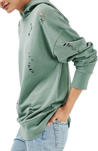 Women's Topshop Distressed Hoodie