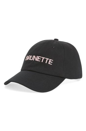 Women's Brunette The Label Embroidered Cap - Black