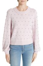 Women's Milly Imitation Pearl Embellished Wool Sweater - Pink