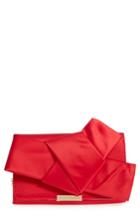 Ted Baker London Fefee Satin Knotted Bow Clutch - Red
