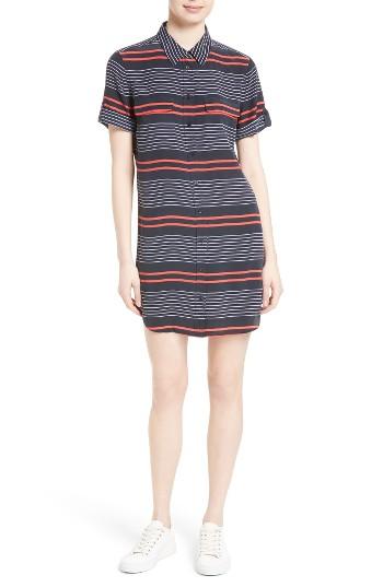 Women's Equipment Slim Signature Stripe Silk Shirtdress