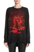 Women's Stella Mccartney Embroidered Volcano Stretch Cady Top Us / 34 It - Black