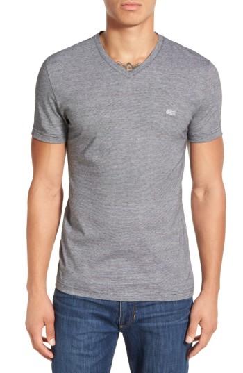 Men's Lacoste Stripe V-neck T-shirt (xl) - Black