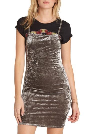 Women's Billabong Mystic Dream Velvet Body-con Dress - Metallic
