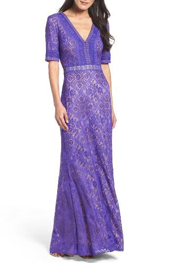 Women's Tadashi Shoji Lace Gown - Purple