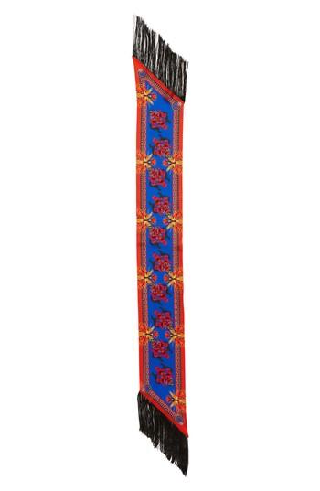 Women's Givenchy Iris Fringe Silk Scarf, Size - Blue