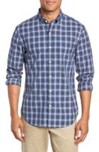 Men's Bonobos Washed Button Down Slim Fit Plaid Sport Shirt R - Blue