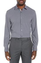 Men's W.r.k Trim Fit Stretch Houndstooth Dress Shirt .5 - Black