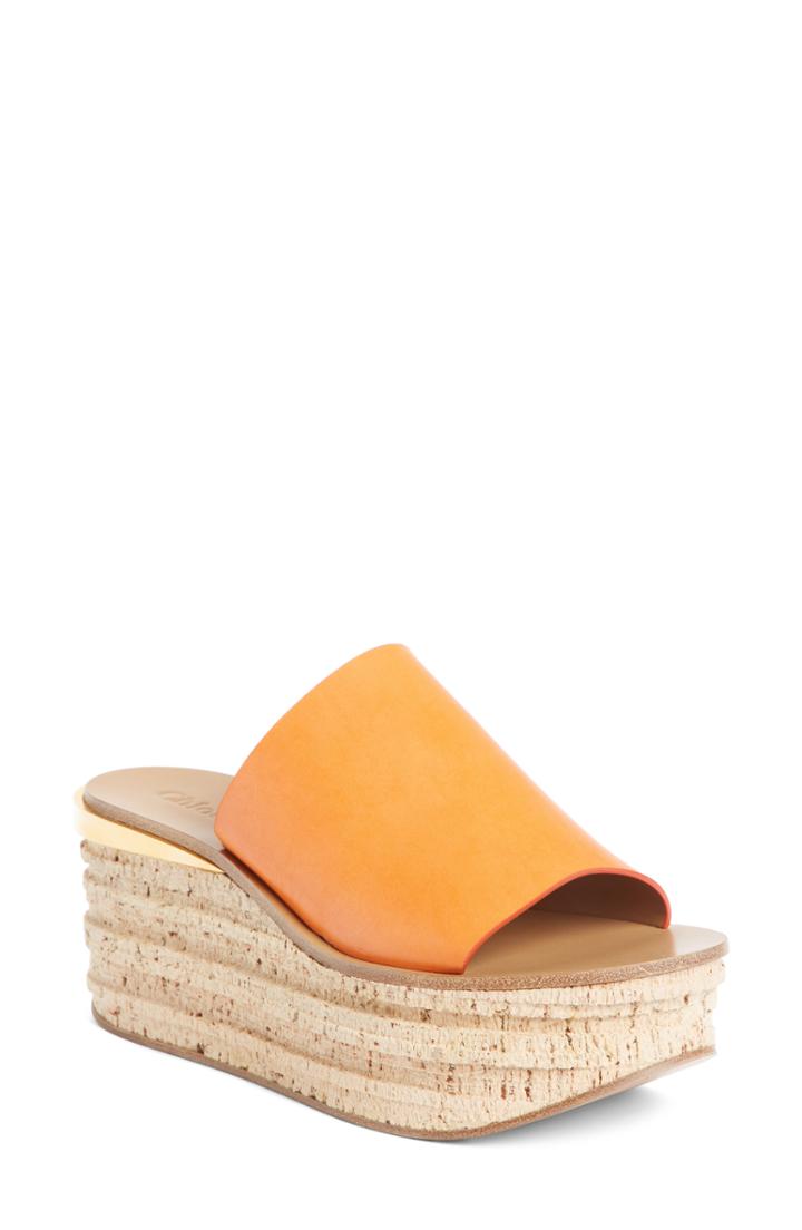 Women's Chloe Camille Cork Platform Sandal .5us / 35.5eu - Orange