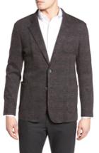 Men's Bugatchi Plaid Wool Blazer R - Grey