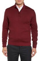 Men's David Donahue Ice Merino Wool Quarter Zip Pullover - Red