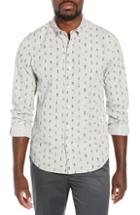 Men's Bonobos Washed Button Down Slim Fit Ski Print Sport Shirt, Size R - Grey
