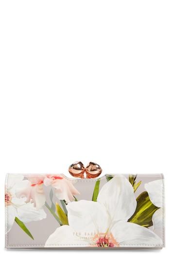 Women's Ted Baker London Lavelle Chatsworth Bloom Leather Matinee Wallet - Grey