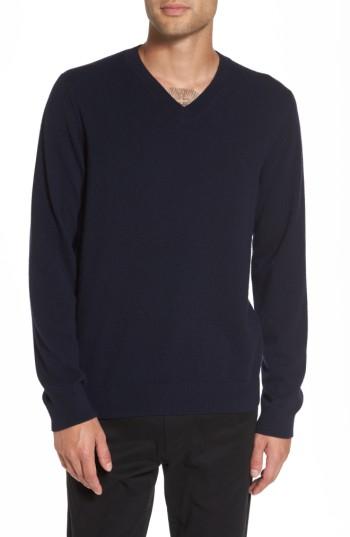 Men's Vince V-neck Cashmere Sweater - Blue