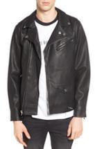 Men's Obey Bastards Faux Leather Biker Jacket, Size - Black
