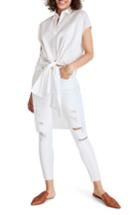 Women's Madewell Brenda Tie Front Tunic, Size - White