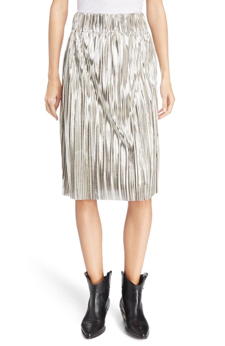 Women's Isabel Marant Etoile Delphina Metallic Skirt Us / 38 Fr - Grey