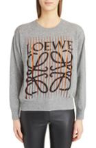 Women's Loewe Shredded Logo Cashmere Sweater - Grey
