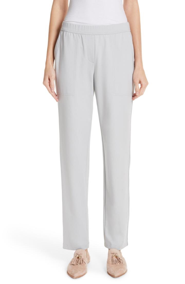 Women's Lafayette 148 New York Fulton Elastic Waist Pants - Grey