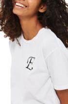 Women's Topshop Initial Embroidered Tee Us (fits Like 0) - White